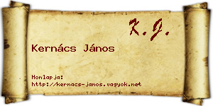 Kernács János névjegykártya
