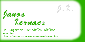 janos kernacs business card